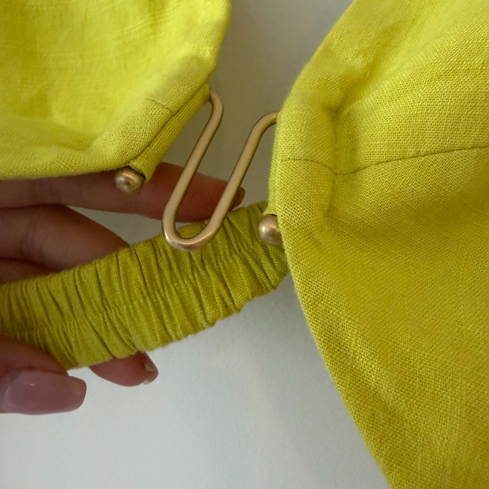 cult gaia Lime Green Cropped Long Sleeve Top - Picture 3 of 7